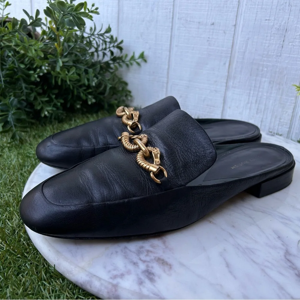 Tory Burch Jessa Backless Loafers Women  $298 Color: Perfect Black size 8.5